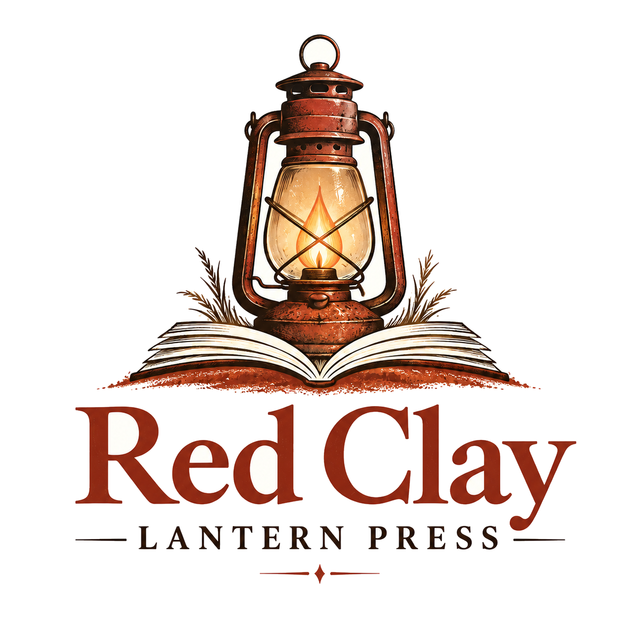 Red Clay Lantern Press logo: a lantern above an open book